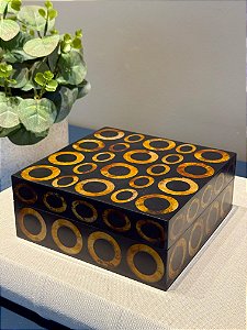 Caixa Decorativa - Resina - Preto e Marrom