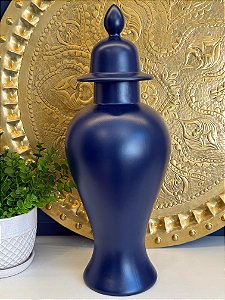 Potiche - Azul Fosco - Cerâmica - 53cm