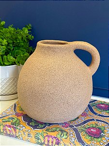 Vaso - Cerâmica - Bege - 20CM