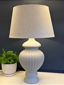 Abajur - Cerâmica - Cinza Fosco com Cúpula