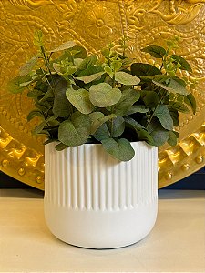 Cachepot em Ceramica - Branco - 17,5CM