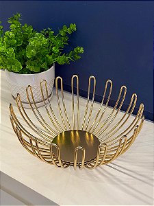 Centro de Mesa - Fruteira - Metal - Dourado - M