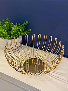 Centro de Mesa - Fruteira - Metal - Dourado - G