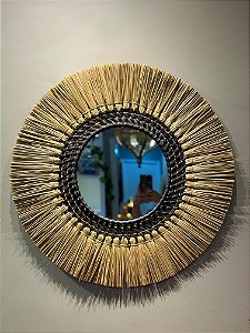 Espelho Mandala - Palha - 69CM