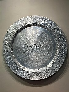 Prato de Parede -  Relevo - Metal - Prata - 90CM