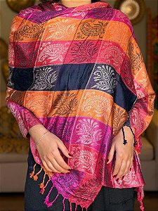 Pashmina de Viscose - Estampada - Colorida