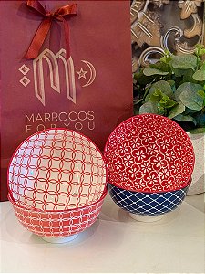 Kit 4 Bowls - Cerâmica - Vermelho