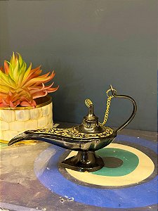 Lâmpada Mágica - Metal - Preto e Dourado - 15,5CM