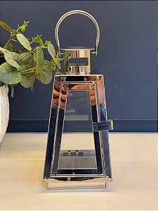 Lanterna - Metal - Prata - 24CM