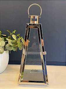 Lanterna - Metal - Prata - 39CM