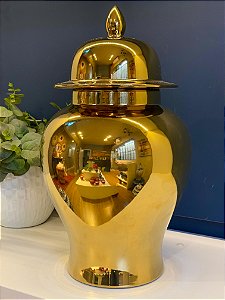 Potiche  - Cerâmica - Dourado - 47cm
