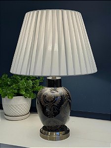 Abajur - Cerâmica - Preto com Cúpula