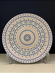 Saladeira - Cerâmica - Azul e Nude