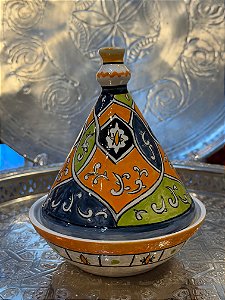 Tagine Saleiro - Modelo Marrocos - Azul, Verde, Laranja