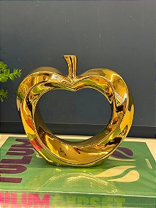 Maçã Decorativa - Cerámica - Dourado