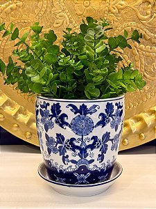 Cachepot em Ceramica - Azul  - 15,5CM