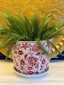 Cachepot em Ceramica - Vermelho - 25,5CM