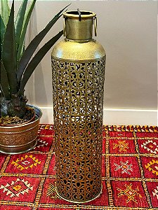 Lanterna - Porta Vela - Metal - Dourada - 69CM