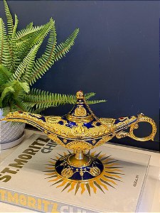 Lâmpada Mágica - Metal - Azul e Dourada - GG
