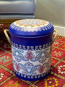 Banco Cesto Decorativo Azul P