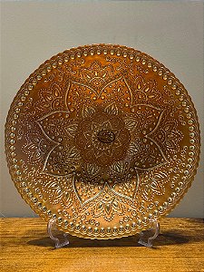 Centro de Mesa em Vitral - Cobre e Dourado - Grande