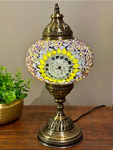 Luminária Turca Mosaico G Amarelo