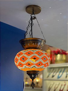 Luminária de Teto Turca Laranja Média