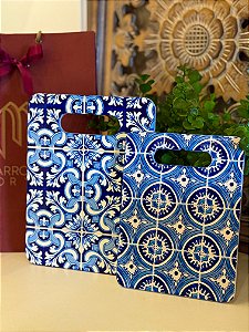 Kit 2 Tábuas - Cerâmica - Azul e Branco