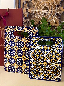 Kit 2 Tábuas - Cerâmica - Amarelo e Azul