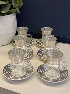 Jogo Copo Modelo Turco - Conjunto - 6pcs - Prata