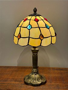 Abajur Tiffany - Vitral - Ouro Velho