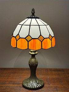Abajur Tiffany - Vitral - Ouro Velho