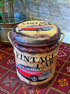 Banco Cesto Decorativo Vintage Car 38cm