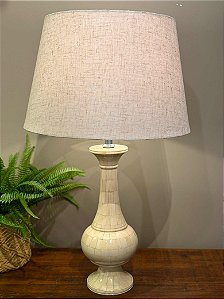 Abajur de Osso - Com Cúpula de Linho