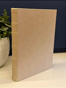 Livro Caixa Decorativo - Couro Sintético - Nude