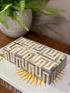 Caixa Decorativa - Osso - Cinza - 20X10