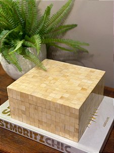 Caixa Decorativa - Osso - Bege - 21X21