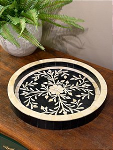 Bandeja - Osso - Branco e Preto - 31CM