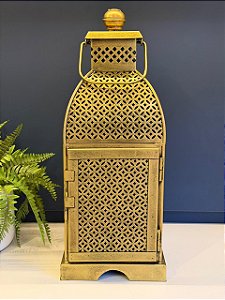 Lanterna - Metal - Dourada - Sem Olhal