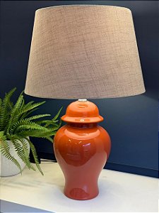 Abajur - Cerâmica - Terracota com Cúpula