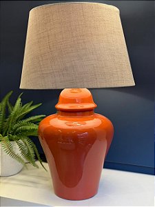 Abajur - Cerâmica - Terracota com Cúpula