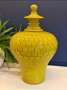 Potiche Cerâmica Verde 41cm