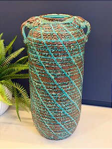 Vaso Cerâmica Turquesa 44CM