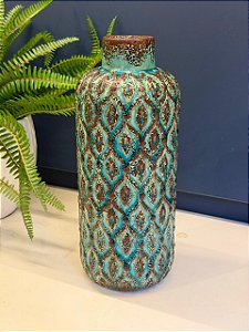 Vaso Cerâmica Turquesa 28,5cm