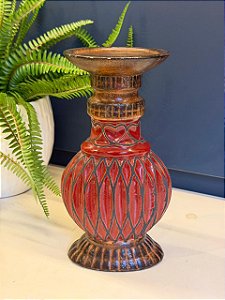 Castiçal - Porta Vela - Vermelho 30cm