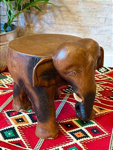 Banqueta Elefante - Madeira Maciça - 36cm