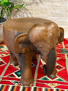Banqueta Elefante - Madeira Maciça - 43cm