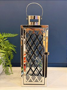 Lanterna - Metal - Prata - 40CM