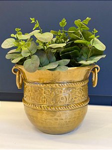 Cachepot em Alumínio - Dourado - 22CM