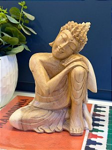 Buda - Madeira - Marrom - 22CM